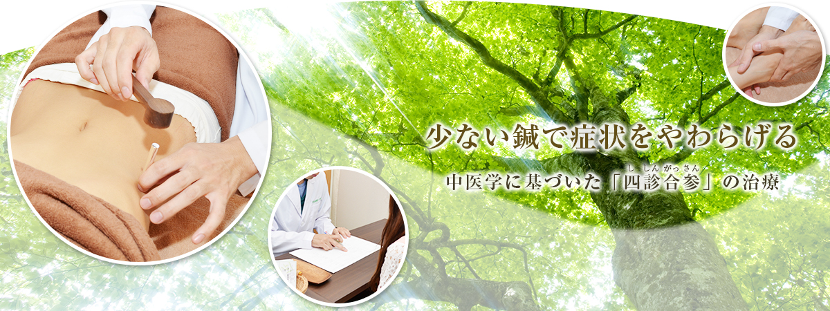 名古屋市西区でも少ない鍼で症状をやわらげる中医学に基づいた「四診合参（ししんがっさん）」の鍼灸治療